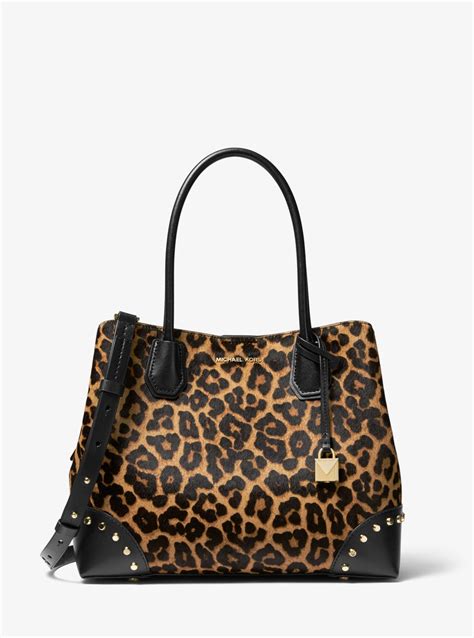 michael kors mercer medium leopard|Michael Kors mercer best badger.